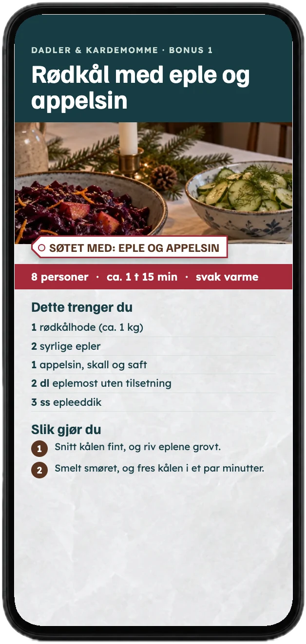Julemiddagen uten hvitt sukker